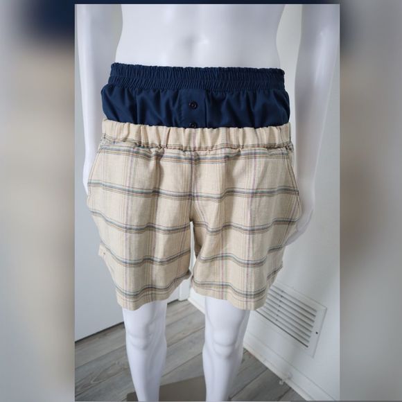 Handmade Mens Swimsuits Bathing Suit Swim Trunk Plaid with Matching Vest L - Picture 10 of 13